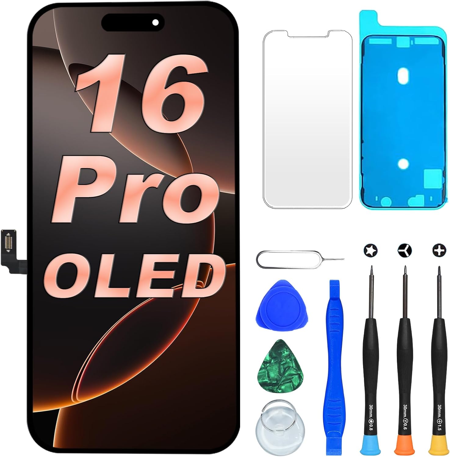 DIGI4U OLED for iPhone 16 Pro Screen Replacement, 6.3'' FHD COF [NOT LCD] Screen for iPhone 16 Pro Display Digitizer Assembly, with Repair Tool Kit for iPhone 16 Pro Replacement Screen