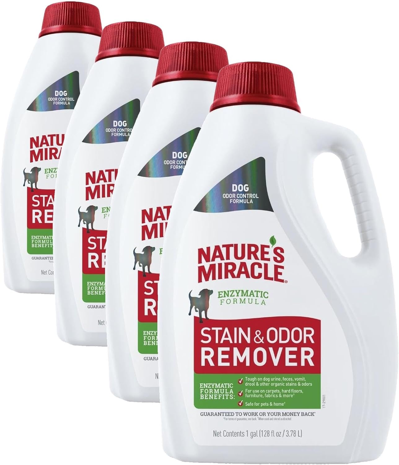 Nature's Miracle® Stain & Odor Remover, Tough on Dog Urine, Feces, Vomit, Drool and Other Organic Stains and Odors, 1 Gallon (Pack of 4)