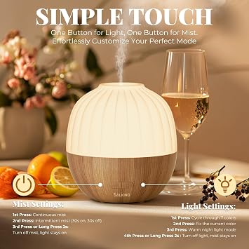 SALKING Essential Oil Diffuser for Home, 300ml Aromatherapy Diffuser Quiet