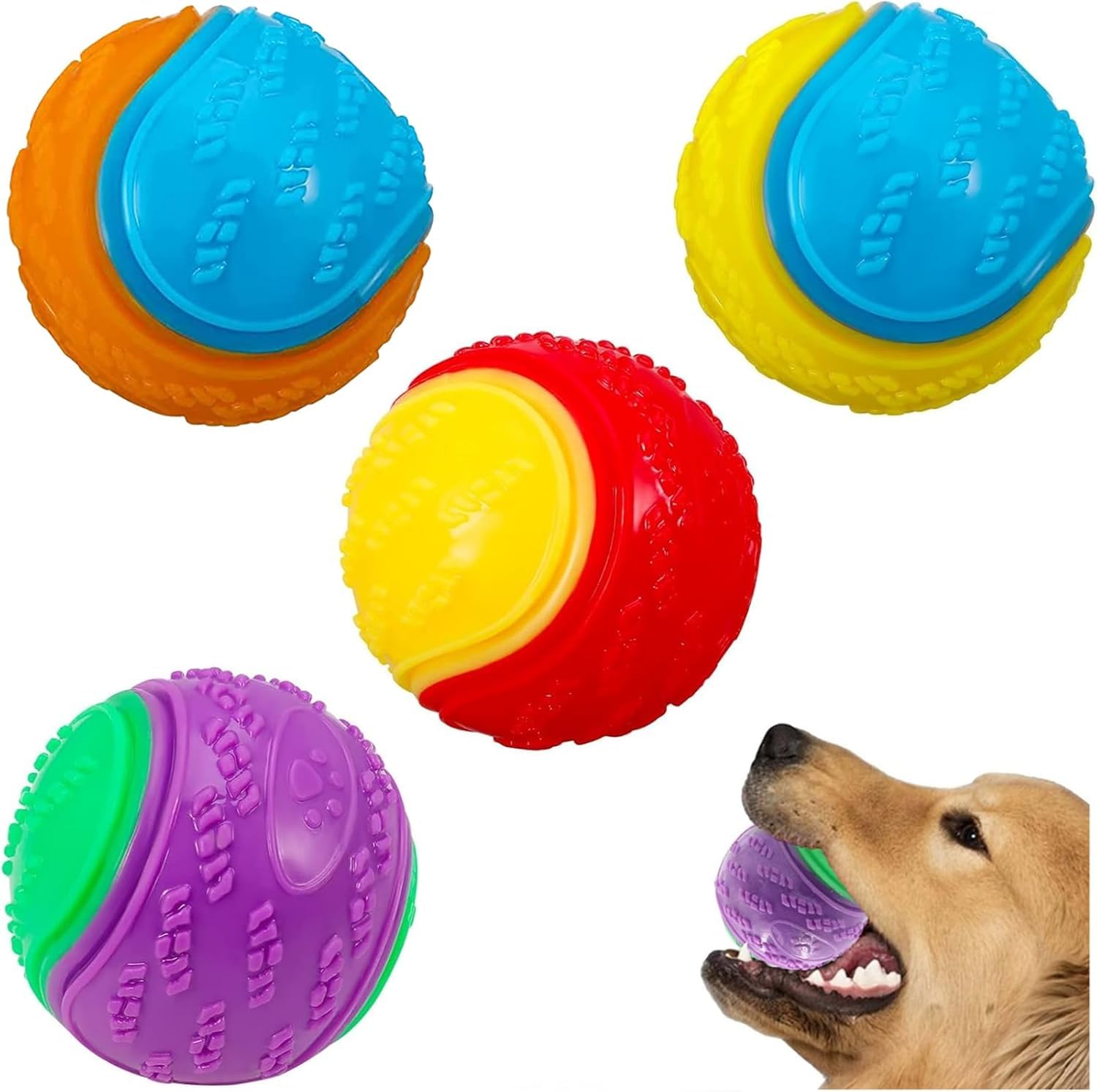 JoyBruko Balle Pour Chien Pour Mâcheurs Agressifs – Balle Interactive Pour Chien Avec Son Couineur Amusant Pour Les Garder Occupés, Durable Pour Les Races De Petite, Moyenne Et Grande Taille, Jouets à