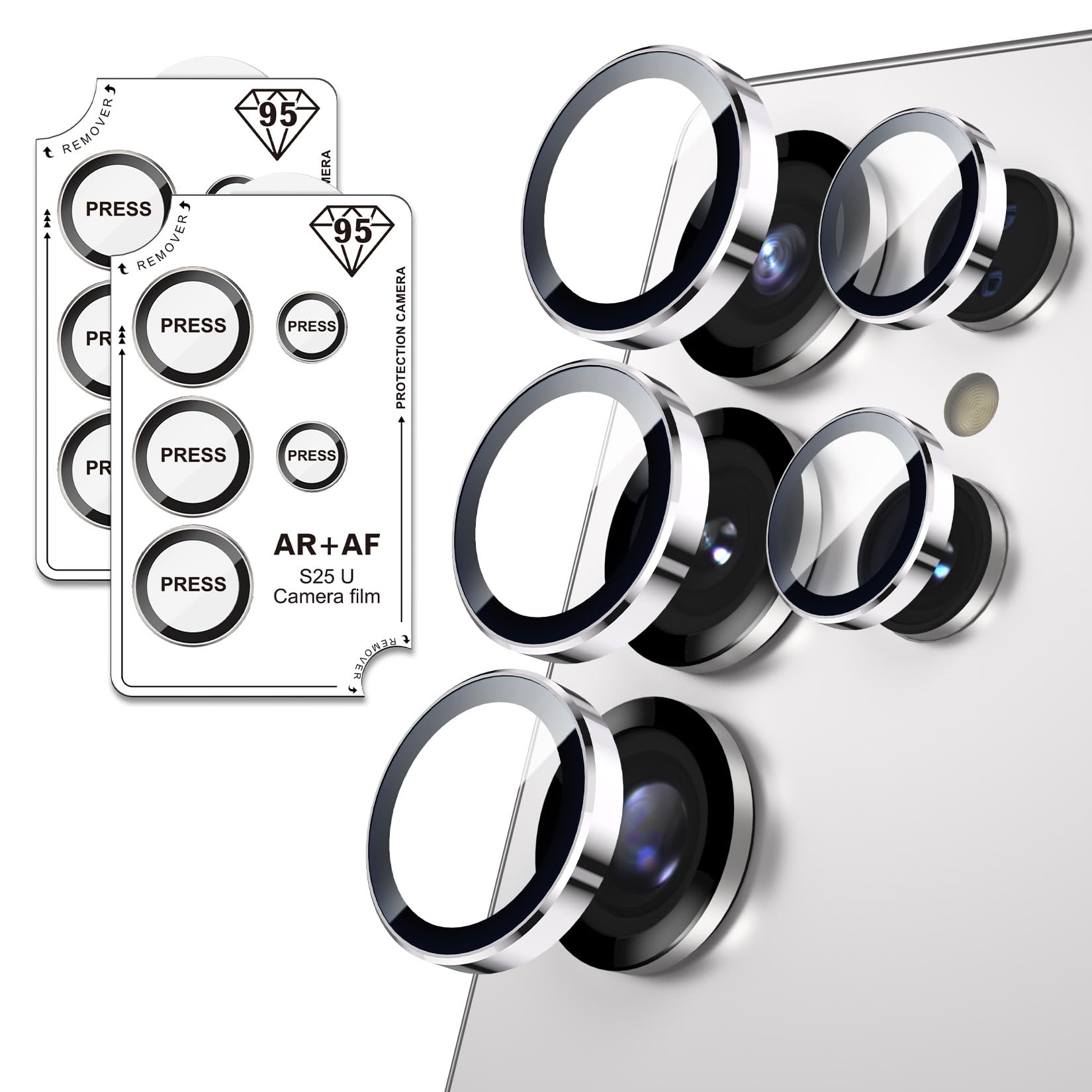Xfilm for Samsung Galaxy S25 Ultra Camera Lens Protector Clear, Individual Lens Protectors with Alignment Fram, Scratch Resistant HD Clear Camera