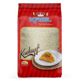 Kataifi, Perfect Choice for Dubai Chocolate Bar, Kataifi Shredded Fillo Dough, Kadayif, Kataifi Pastry 500 gr/1.1 lb - Kral Dried Kataifi - Dubai Chocolate Bar - Dubai Knafeh - DIY Dubai Chocolate Bar