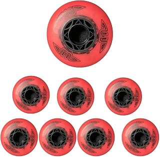 KouRY Inline Skate Wheels Inline Skate Wheels 90A 8Pack 72mm/76mm/80mm Beginner Kids Replacement Wheel for Inline Roller Skates Indoor Outdoor Roller Skate Wheels (Color : Red, Size : 76mm)
