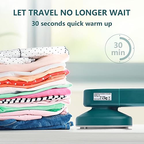 Miniatura 6 de Mini máquina de planchado de mano - Plancha para ropa vaporizador portátil de viaje placa base de cerámica soporte de planchado húmedo y seco