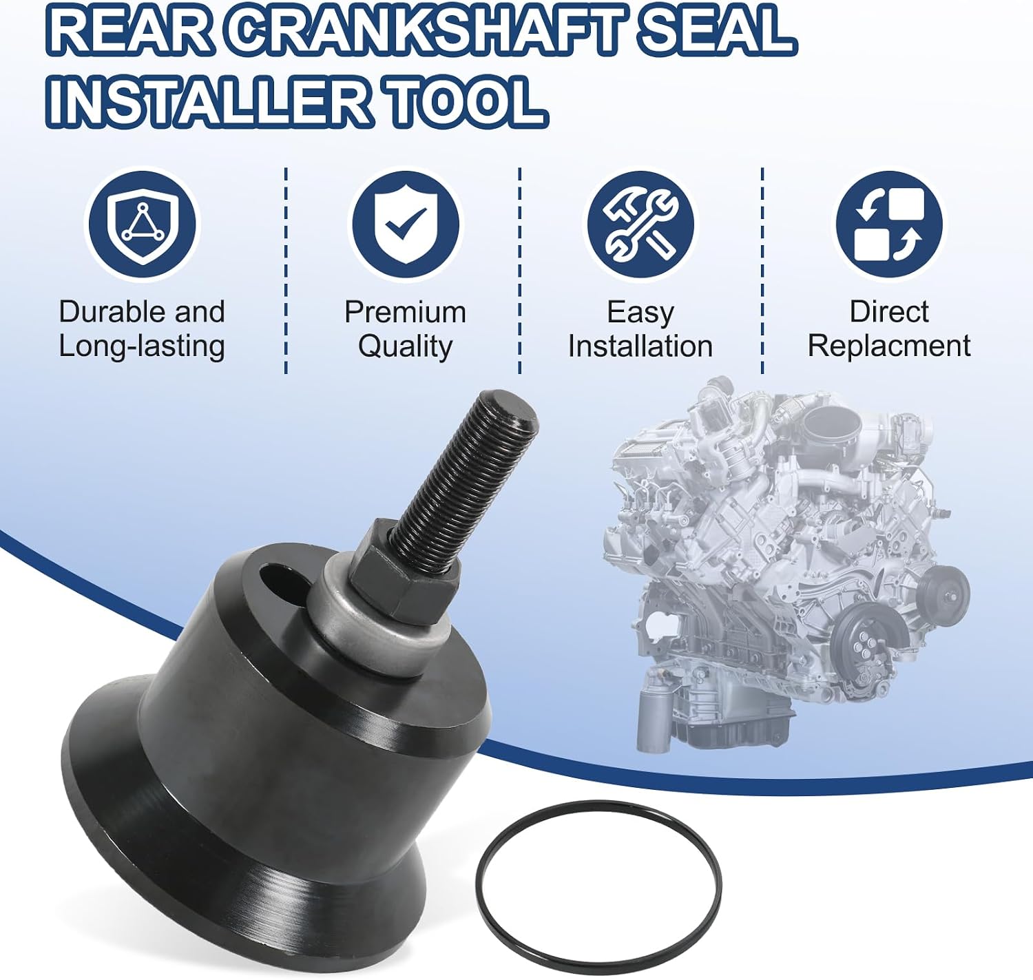JDMSPEED 303-1509 & 303-1509-01 6.7L Front Crankshaft Seal Installer Tool Fits for 2011-2021 Ford Super Duty F250/F350/F450/F550 2016-2021 F650/F750 6.7L Power Stroke Diesel #Alt ST-137B