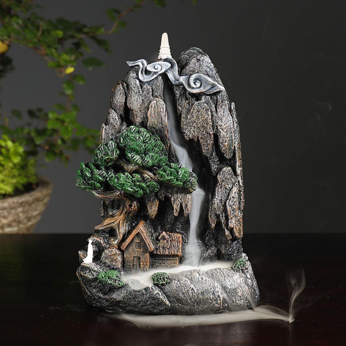 Home Decoration,树脂倒流香炉 Incense Holder,创意欧美高山流水禅意香炉 Incense Holder,-12800