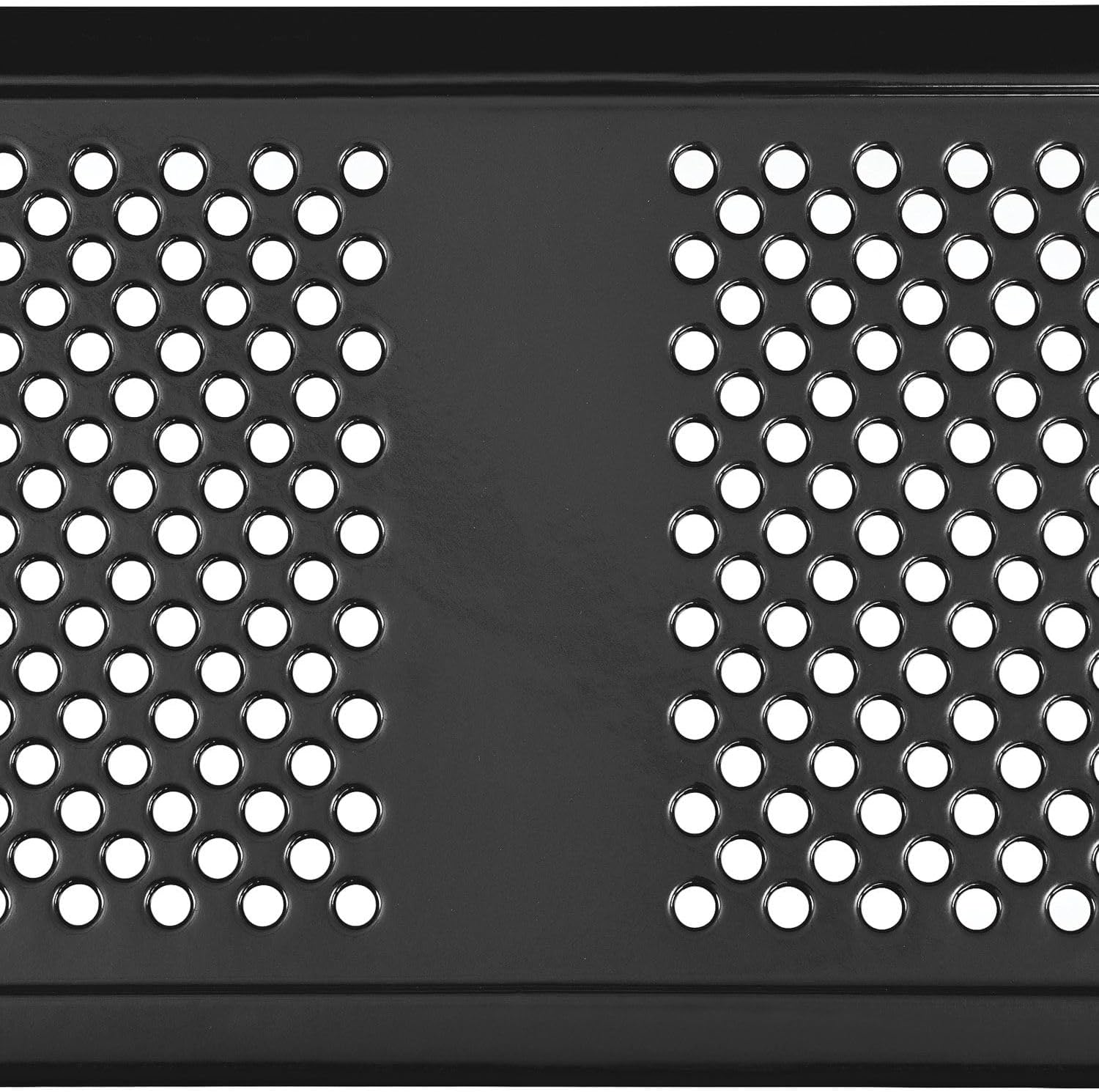 Global Industrial 72" Rectangular Perforated Metal Outdoor Picnic Table, Black