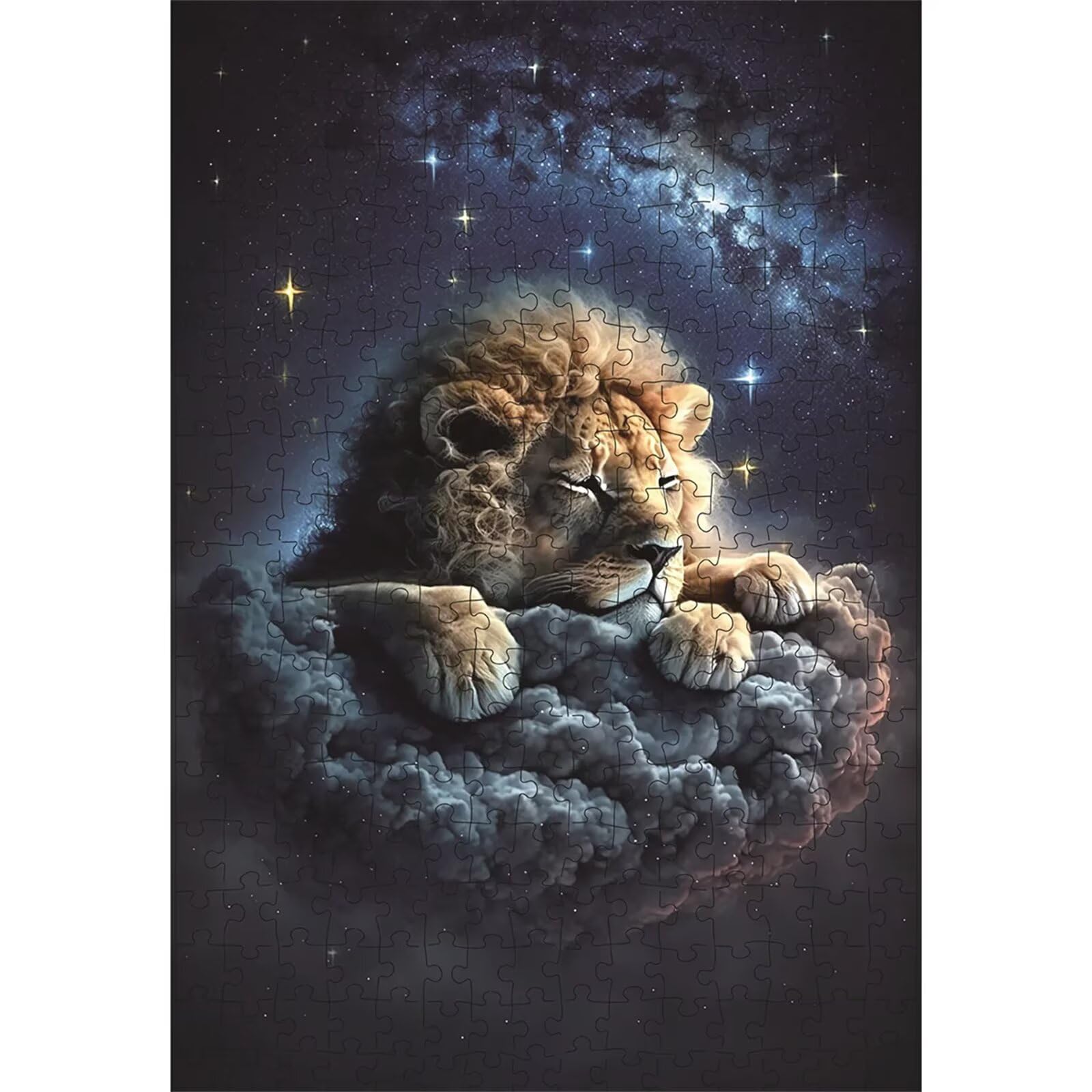 Puzzles 1000 Pièces Adultes Lion Ciel Étoilé 75 x 50 cm Jeu Educatif Puzzle Impossible Puzzle Adultes 1000 Pièces Puzzles