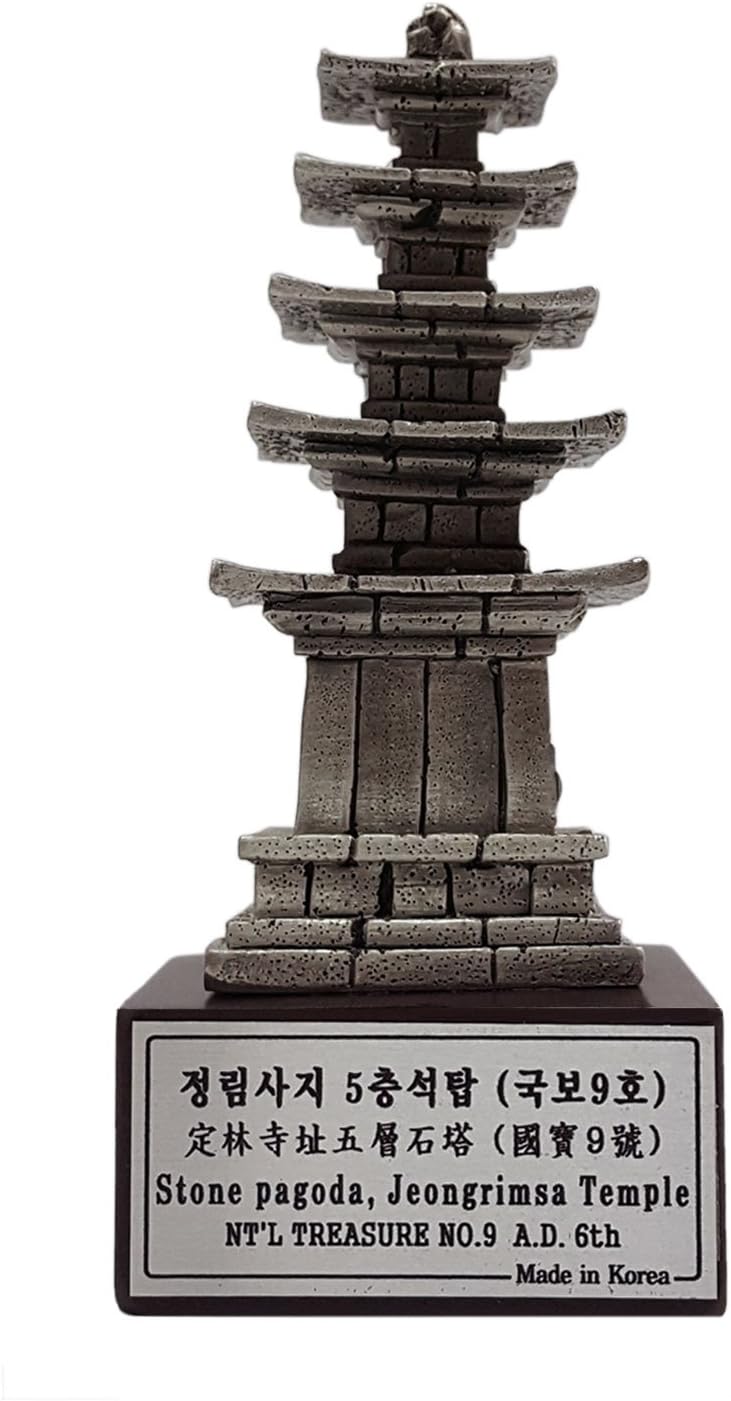 BKP Five-Story Stone Pagoda of Jeongnimsa Temple Miniature Korea Collectible Pewter Building