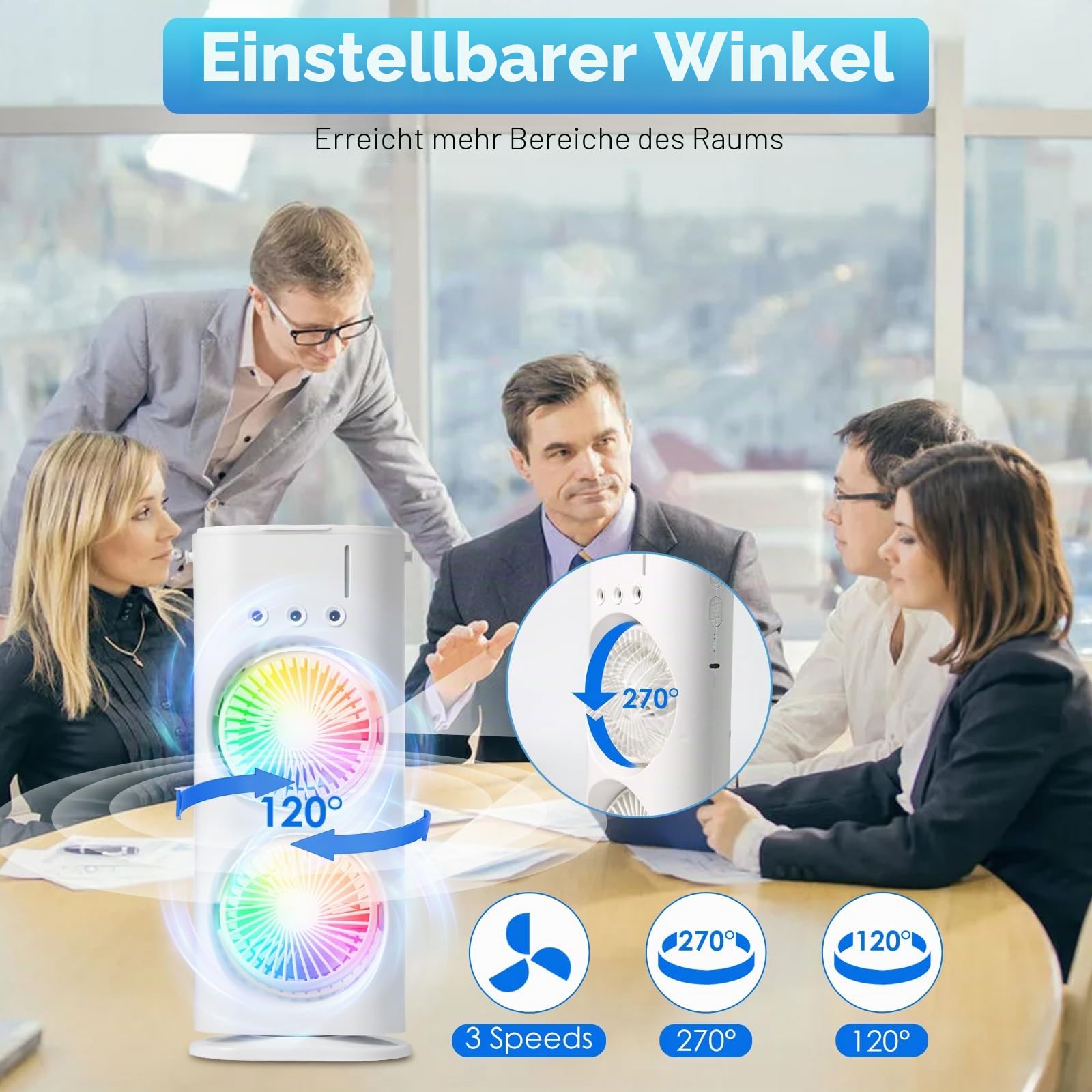 Luftkühler Mobile Klimaanlage, 4 in 1 Mini Klimagerät mit Fernbedienung