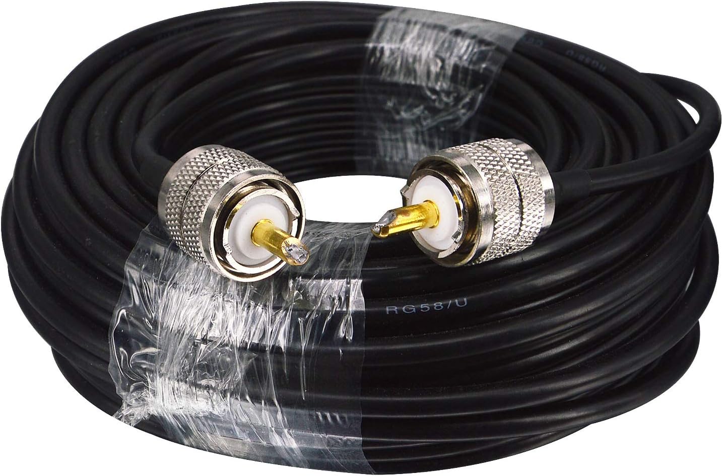 RG58 50 OHM COAXIAL CABLE 3m WITH FITTED PL259 PLUGS: Amazon.co.uk ...
