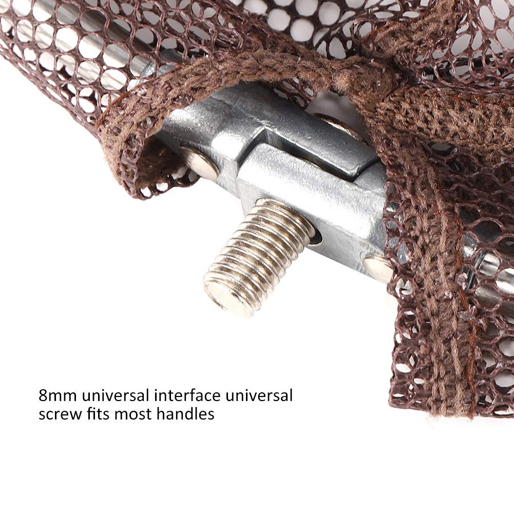 Fly Fishing Landing Net, Stainless Steel Quick Dry Fishing Net Head Portable Dip Net 8mm Universal Screw Interface for Outdoor Fishing