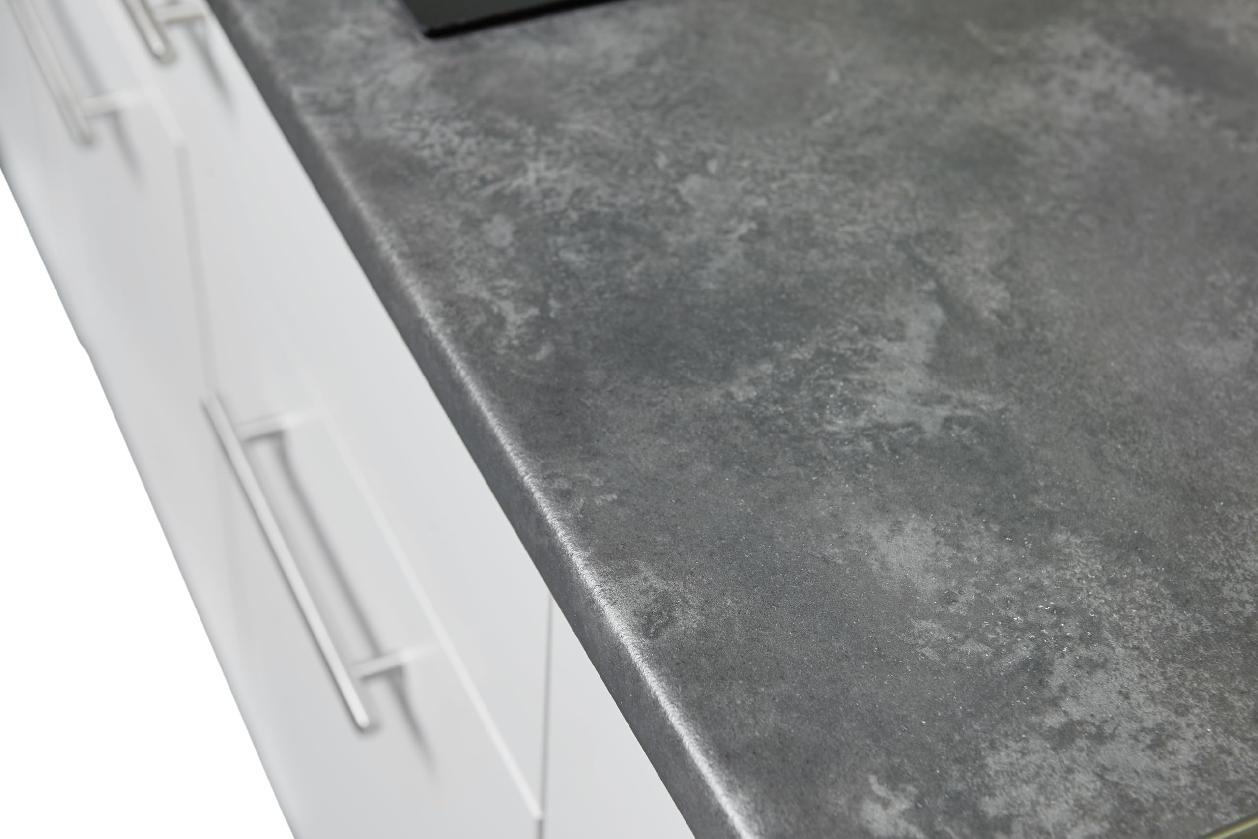 AVANTI TRENDSTORE - Sampeyre - Cucina completa nel colore bianco opaco/Stone dark, composto da diversi elementi. Lavandino ed elettrodomestici NON sono compresi. Dimensioni ca. LAP 260x220x60 cm