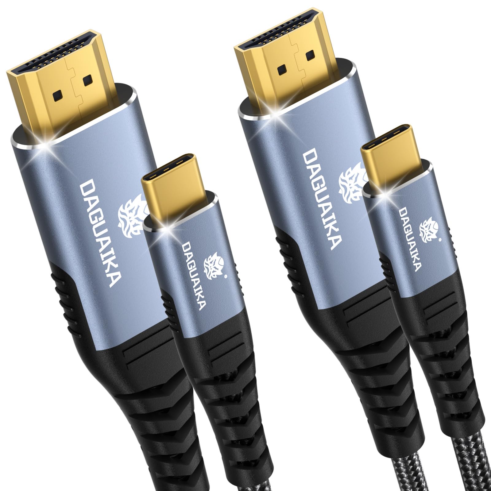 USB C to HDMI Cable 2-Pack [10+15ft] 4K@60Hz, High Speed USB-C to HDTV Wire for Home Office, Thunderbolt 5/4/3 Compatible with MacBook Pro/Air, iPhone 15/16/17 Series, iPad, Surface, Galaxy, XPS, etc