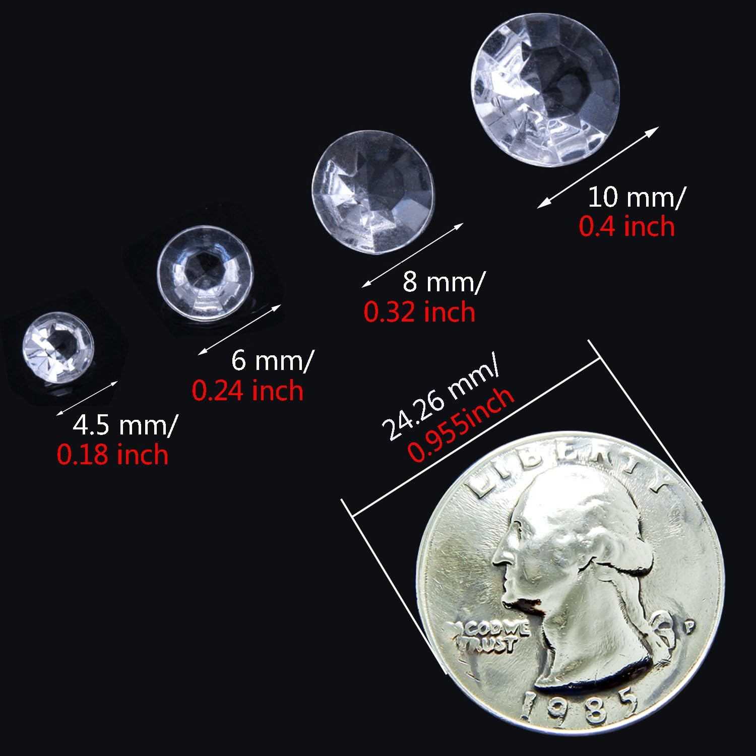 Outus 3800 Pieces Clear Wedding Table Scattering Crystals, 4 Sizes Artificial Acrylic Diamonds, Table Decoration for Birthday Baby Shower Party