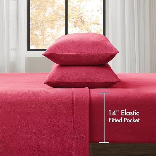 Miniatura 5 de Juego de sábanas de micropolar True North by Sleep Philosophy, Poliéster, Rojo, Completo