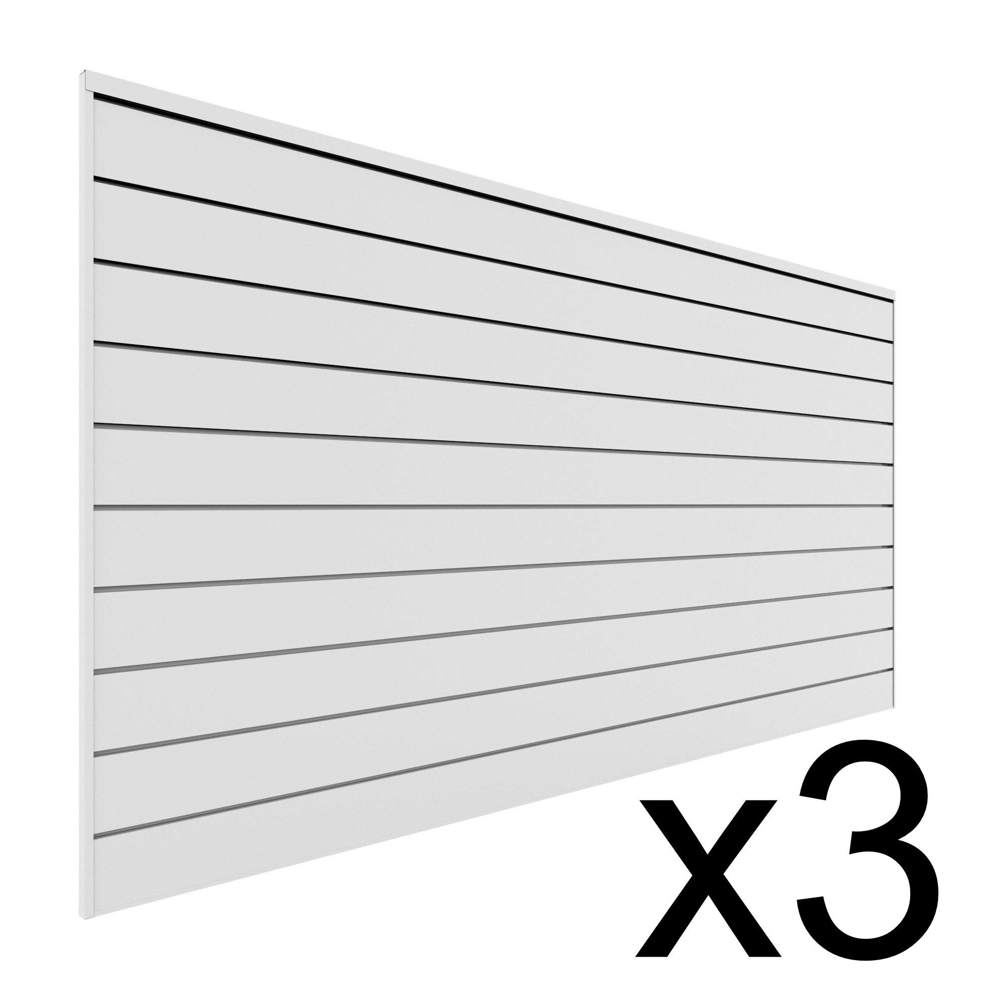 PROSLAT Garage Storage PVC Slatwall Panels 3 Packs of 8 ft. x 4 ft