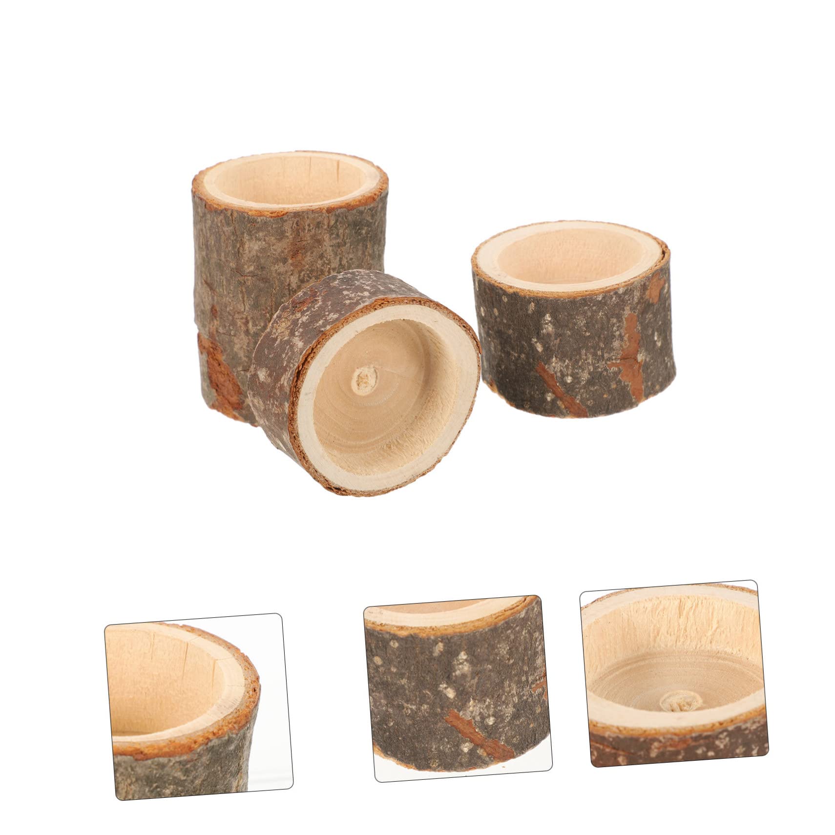Cabilock 5 Sätze Kerzenhalter Aus Holz Vintage Dekoration Retro Dekoration Kerzenmanschette Herstellung Gold Kerzenhalter Für Den Haushalt Kleiner Kerzenständer Aus Holz Hölzern 3 Stück * 5