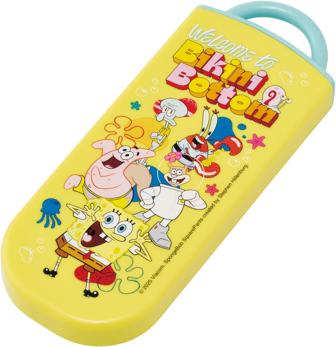 Skater TACC2-A Children's Trio Set of Chopsticks, Spoon, Fork, 6.5 inches (16.5 cm), SpongeBob, Boys, Girls,