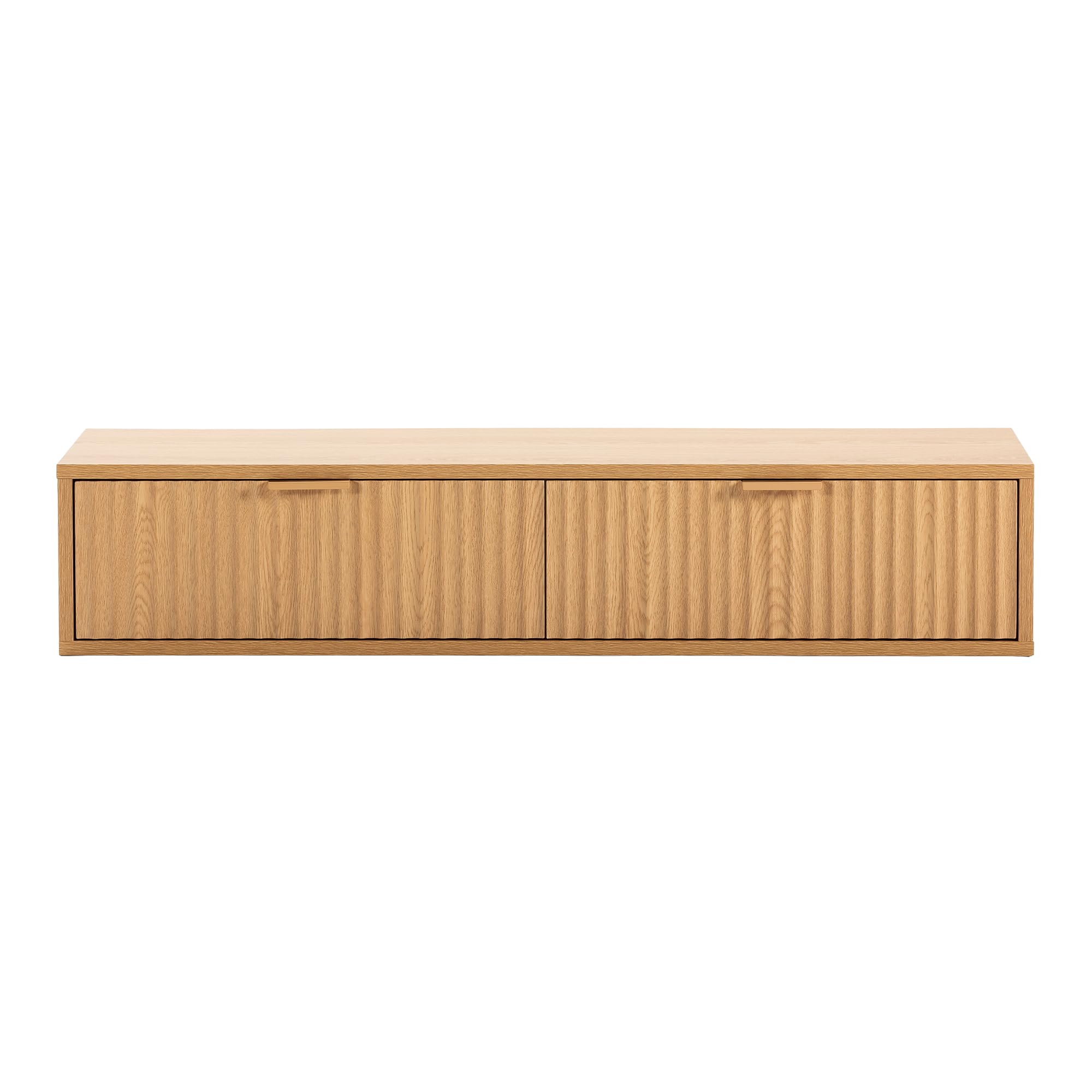 HOMN LIVING Consolle sospesa per ingresso Lluvia 2 cassetti colore Rovere, 100 cm (Larghezza) 30 cm (Profondità) 20 cm (Altezza)