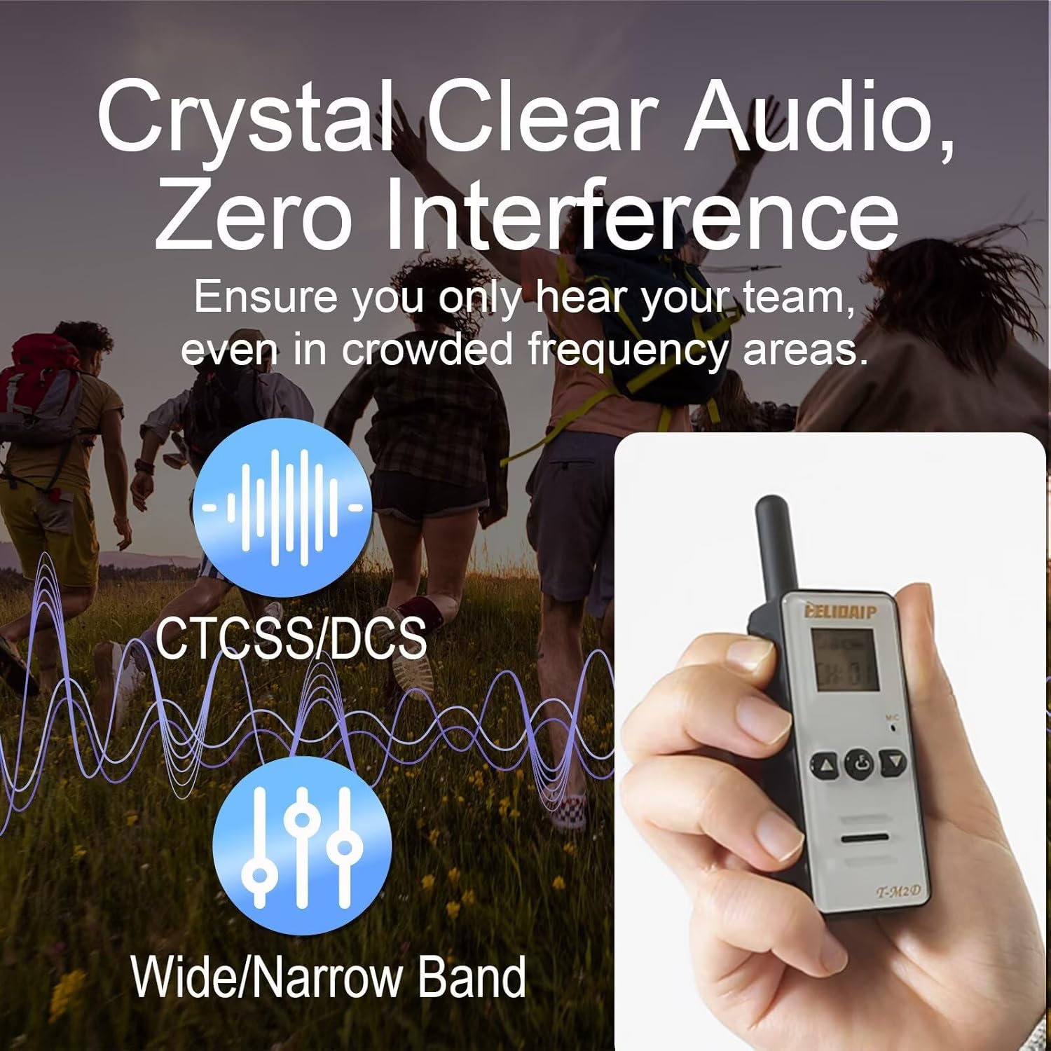 T-M2D Mini Walkie Talkies with LCD Display,Portable FM Transceiver,Rechargeable 1100mAh,128 Channels Small Two Way Radios for Hotel,Retail,Hospital,Hiking,Outdoor Sport,Tourism,White 2 Pack