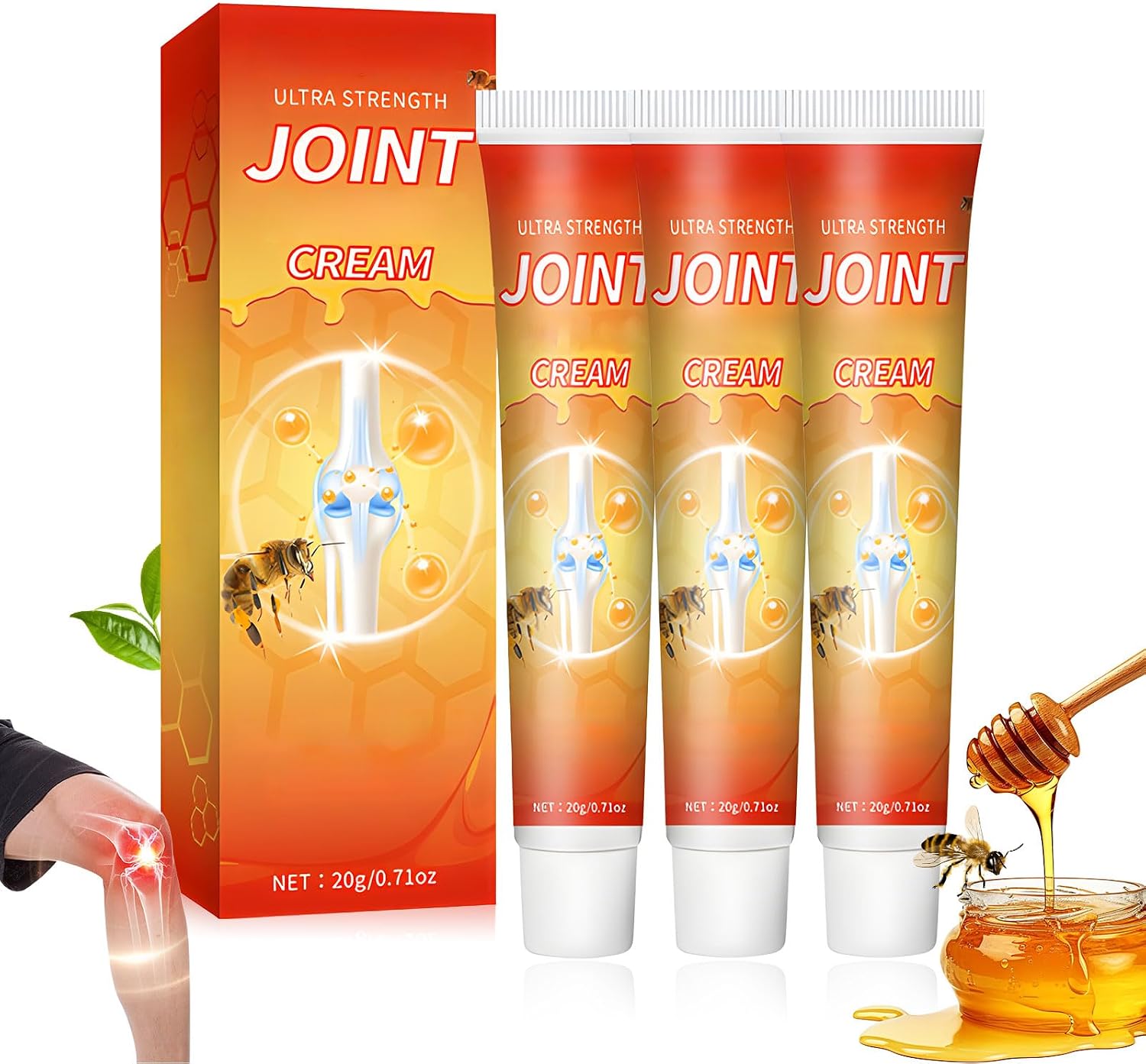 Joint Cream Arthritis Ultra Strength, Professional Gel Joint Cream,Joints Creams for Knees and Meniscus Ointment,Joints and Bone Advanced Creams, for Back, Neck, Feet, Shoulder（3PCS）