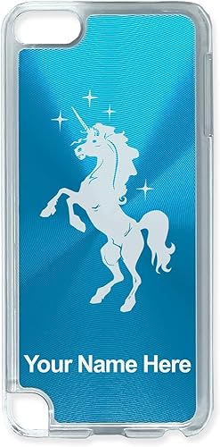 Miniatura 9 de LaserGram Funda compatible con iPod Touch 567 generación, unicornio, grabado personalizado incluido (rosa)