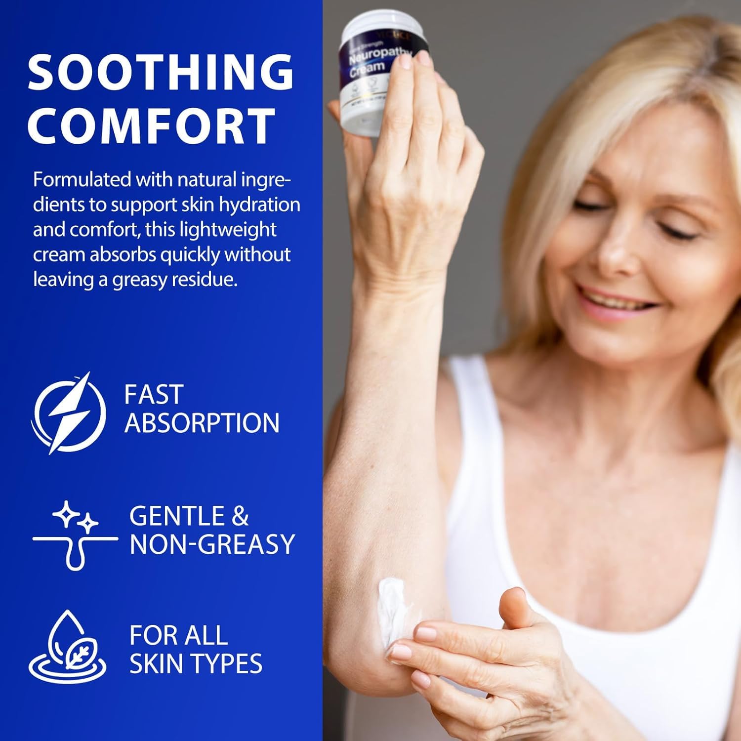 Neuropathy Cream, Soothing Massage Cream with Arnica & Menthol – Non-Greasy Hydrating Formula for Feet, Hands, Legs and Toes - 4.23 OZ Value Pack — Amazon image 4