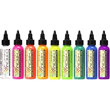 Water-Based Acrylic-Urethane Colors for Airbrush Paints Fluorescent set 2oz