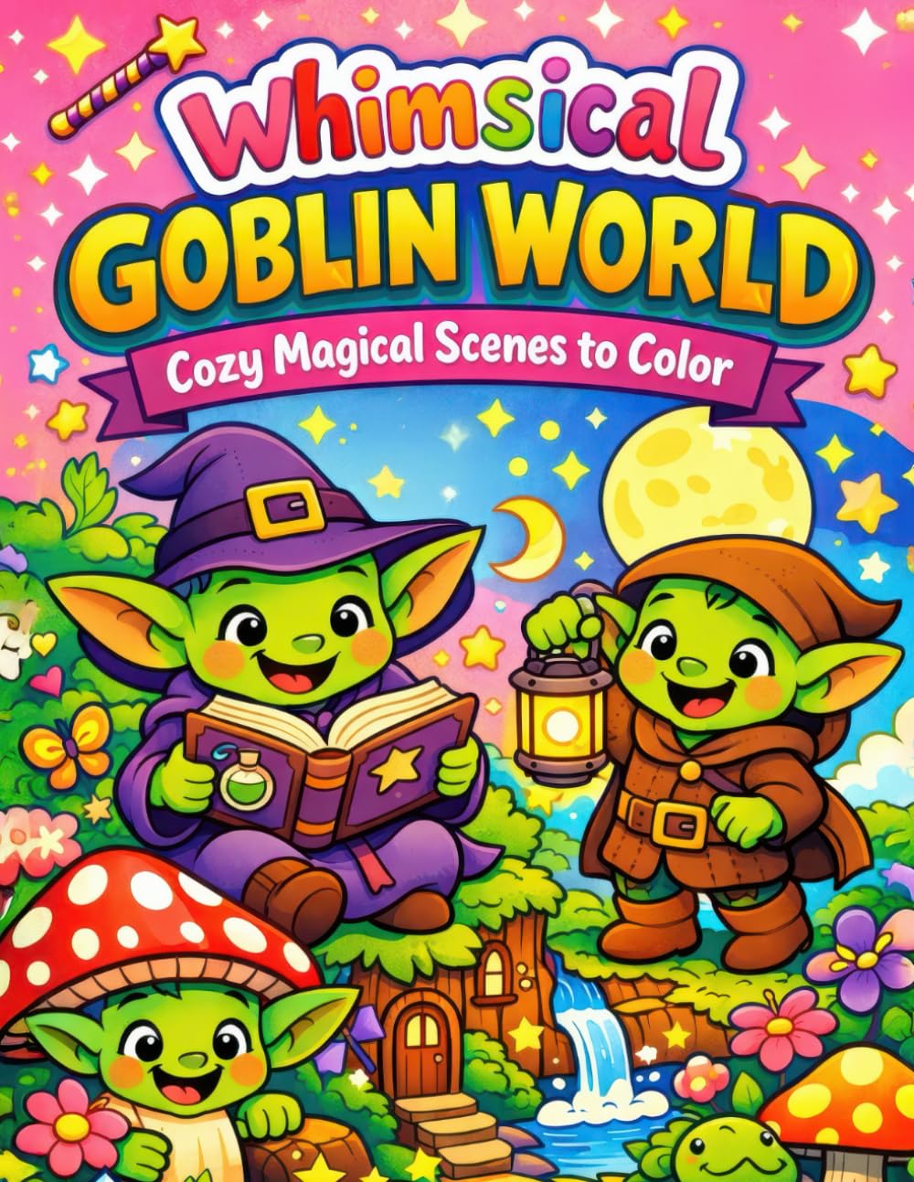 Whimsical Goblin World Coloring Pages | Cute Fantasy Creatures & Magical Forest Coloring Book for Kids
