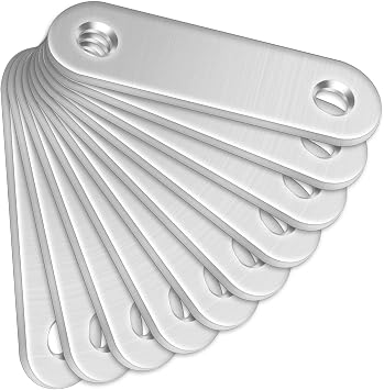 10 Pcs Straight Brackets 60 x 16 x 2mm, Bolatus Stainless Steel Mending Plates Connecting Plates Flat Straight Brace Brackets with Holes Metal Joining Plates for Wood