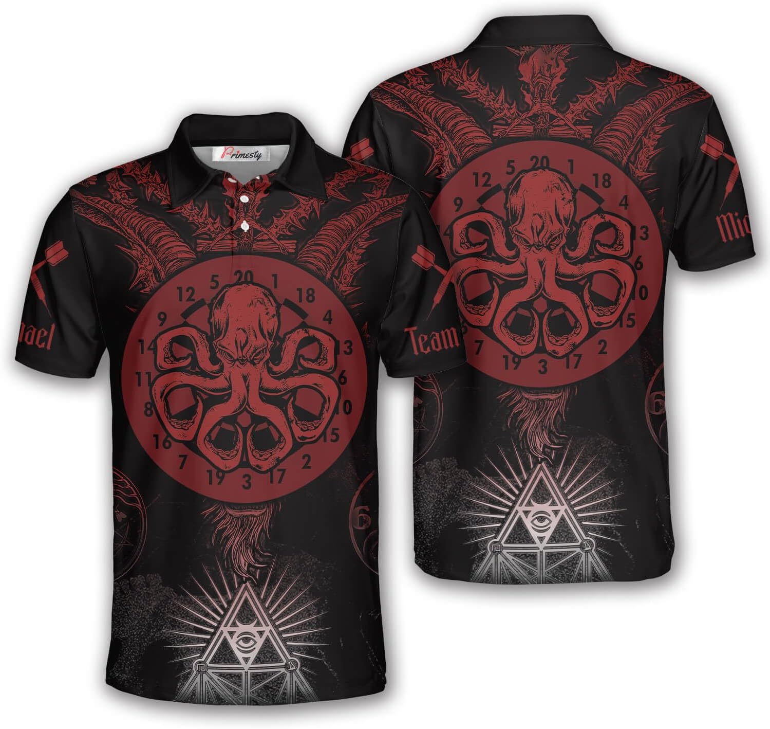 PRIMESTY Octopus Dart Shirt for Men and Women, Custom Dart Polo Shirt, Personalized Octopus Dart Jersey