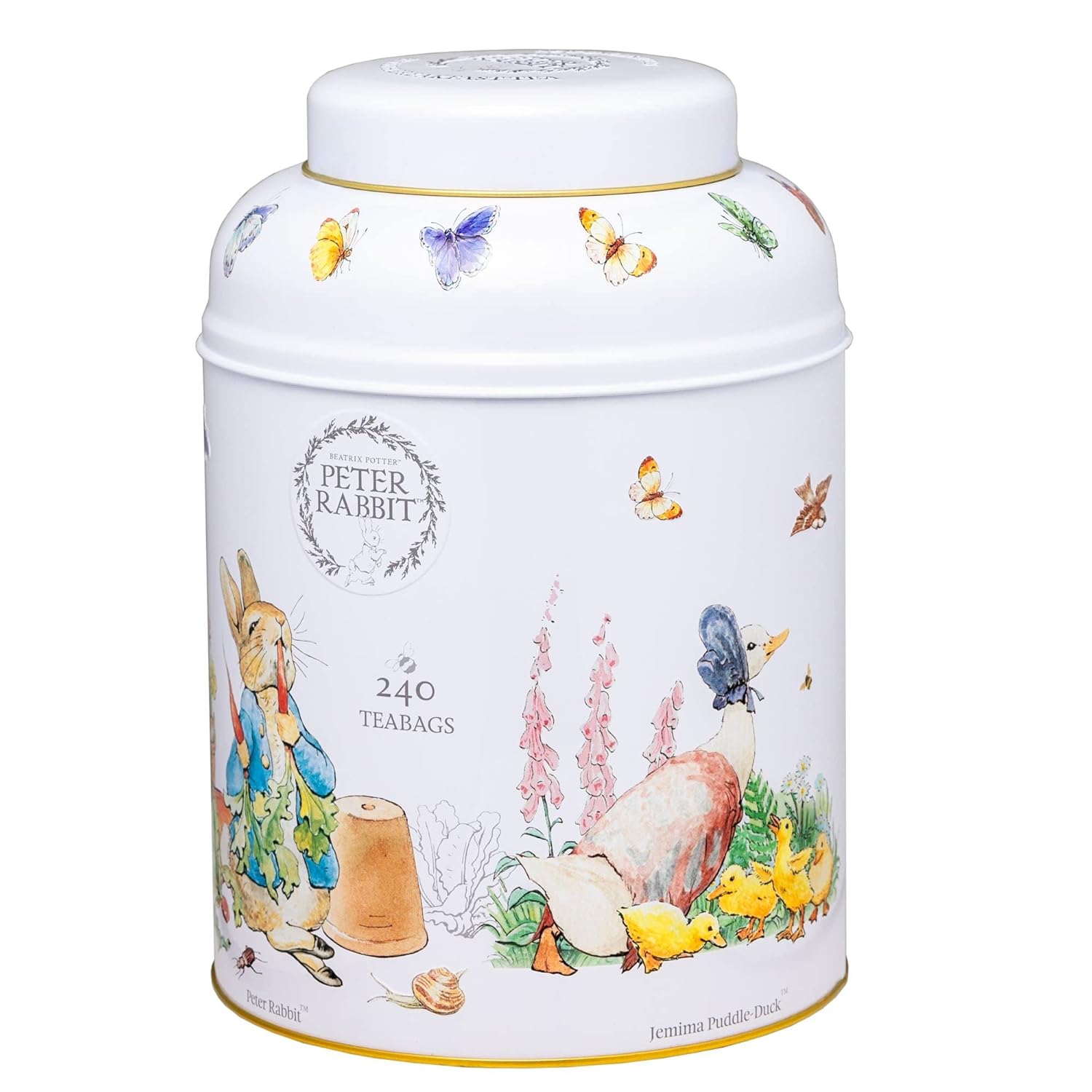New English Teas Beatrix Potter Peter Rabbit Tea Caddy with 240 English Breakfast Teabags