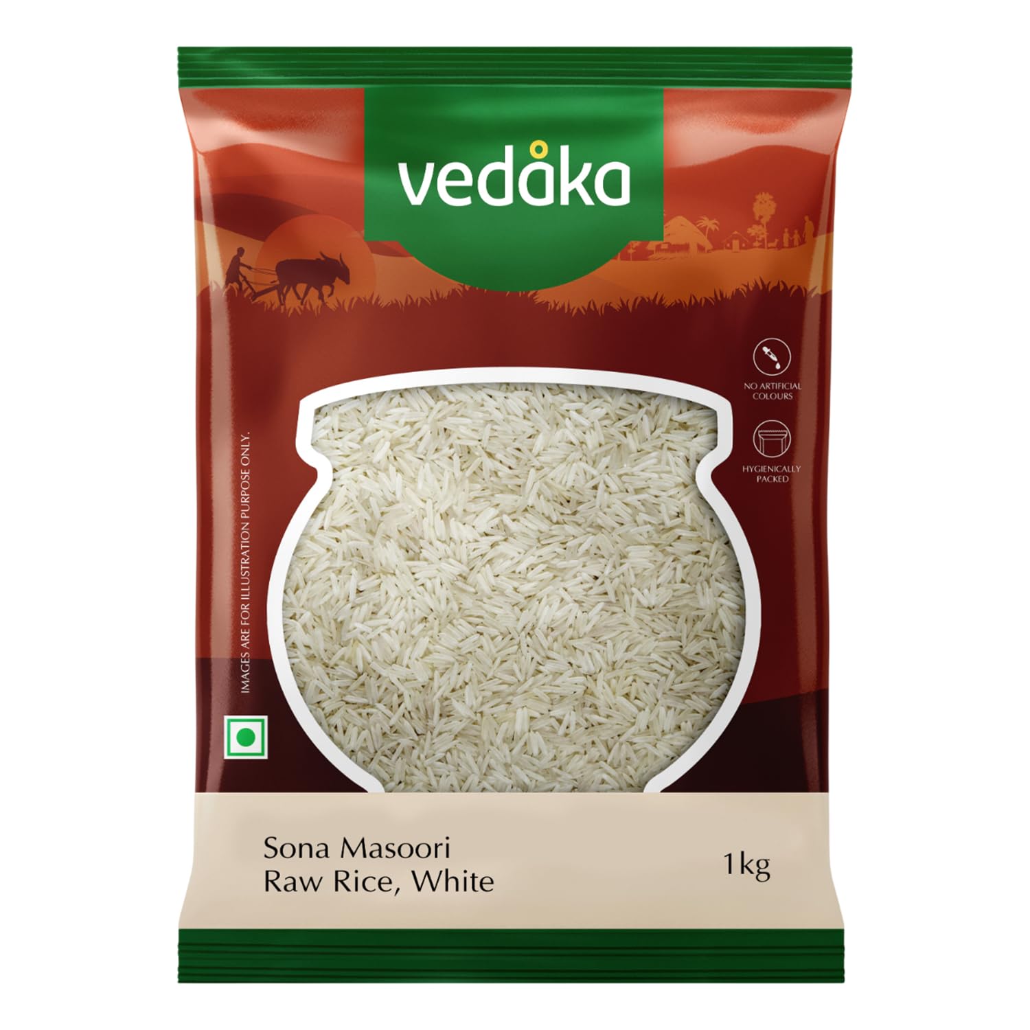 Amazon Brand – Vedaka Sona Masoori Rice, Steamed, 5 kg