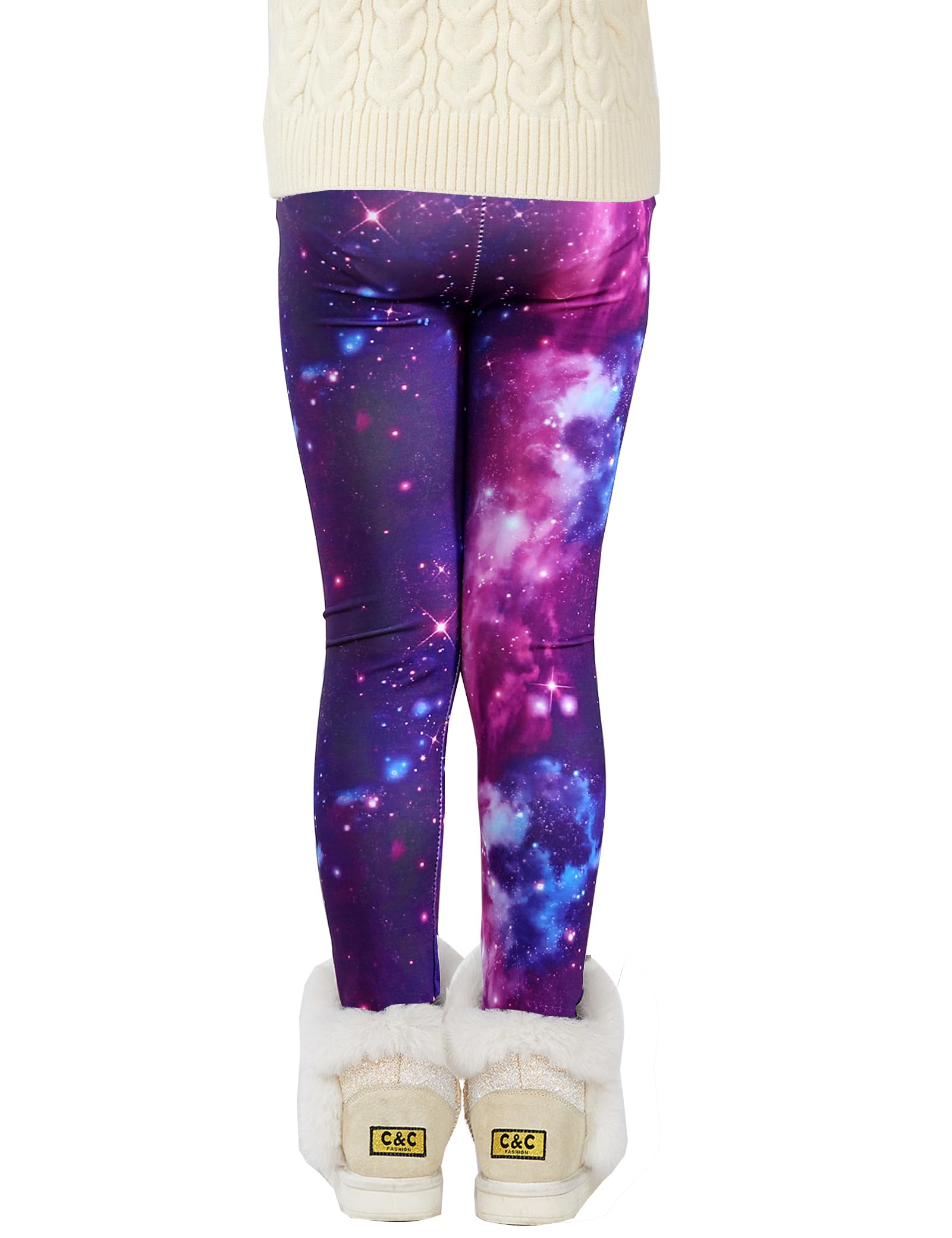 Kiench Leggings de invierno para niña, forrados, gruesos, 2 unidades