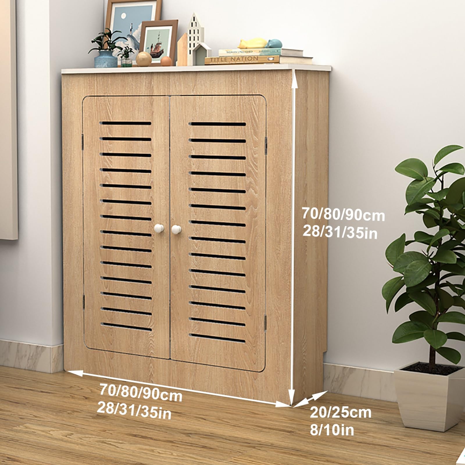Radiator Covers Cabinet Shelf Home, Modern Heat Covers for Radiator, Strong Load-Bearing Capacity, Living Room Heating Decorative Cabinet, Easy Assembly(90x80x20cm/35x31x8in)