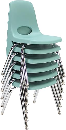 Miniatura 3 de Factory Direct Partners 10364-SF - Silla escolar apilable de 14 pulgadas, asiento apilable para estudiantes con patas de acero cromado y