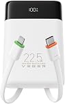 VEGER Portable Charger, Ultra-Slim Power Bank 22.5W Fast Charging with Built-in Cables, Small Travel Essentials Powerbank, 10000mAh USB C Battery Pack for iPhone 17 16, Samsung S25 S24, Google (Pink)
