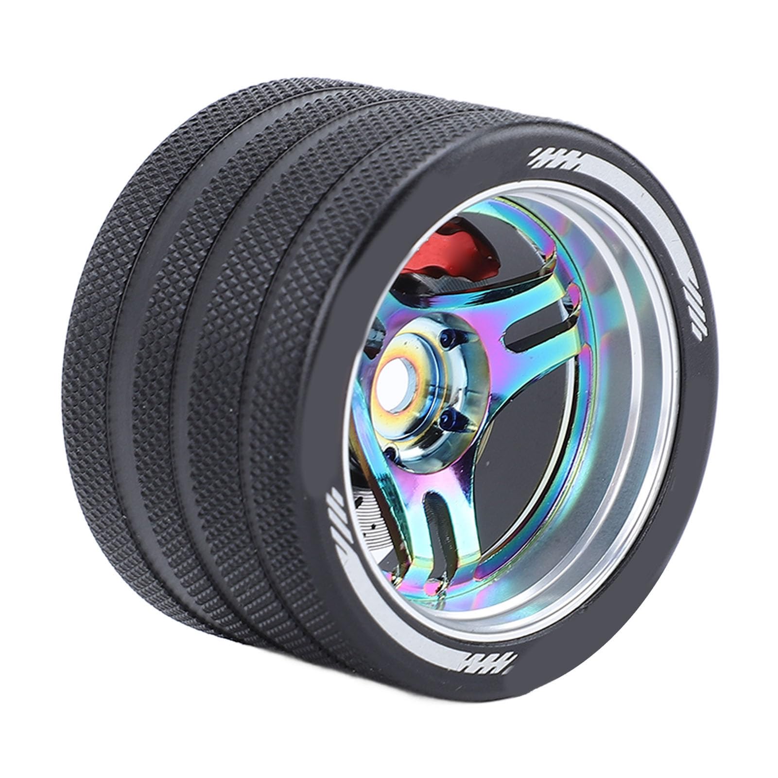 RC Transmitter Hand Wheel, Aluminum Alloy Steering Wheel with Simulated Disc Brake Design, for SANWA MT41 MT51 M17 FUTABA 4PX 7PX 10PX NB4 Series (Colorful)