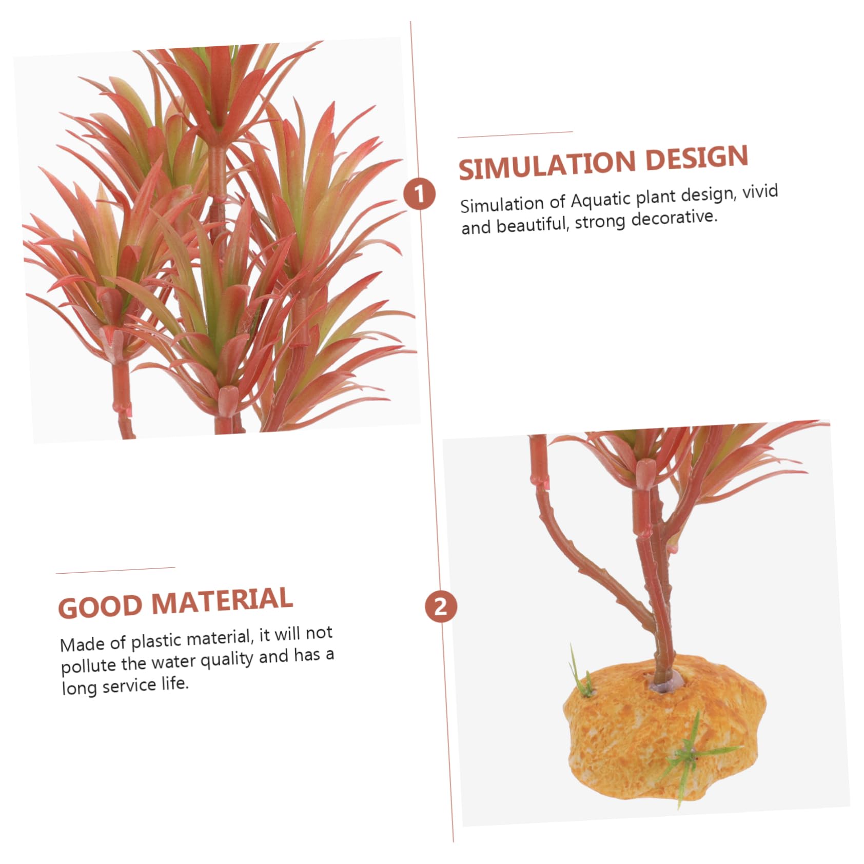 Abaodam 5 Pezzi Set di piante simulato piante da acquario impostore grandi d'acquario pianta acquatico decorazione dell'io Piccole betta pesce plastica