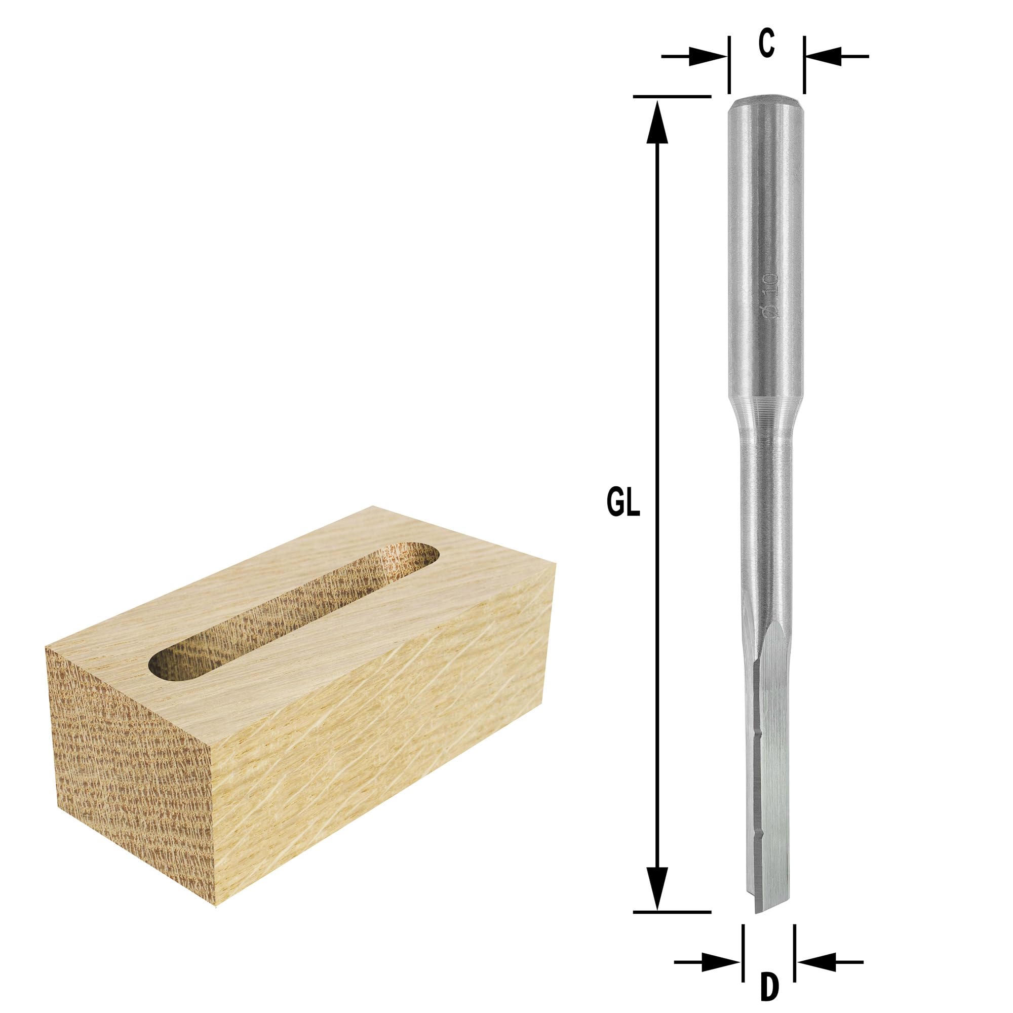 ENT 25461 Broca de fresado de agujero largo, vástago (S) de 16 mm, Ø 16 mm, longitud útil (NL) de 100 mm, longitud total (GL) de 155 mm, SL 50 mm, rotación a la derecha, diseño recto
