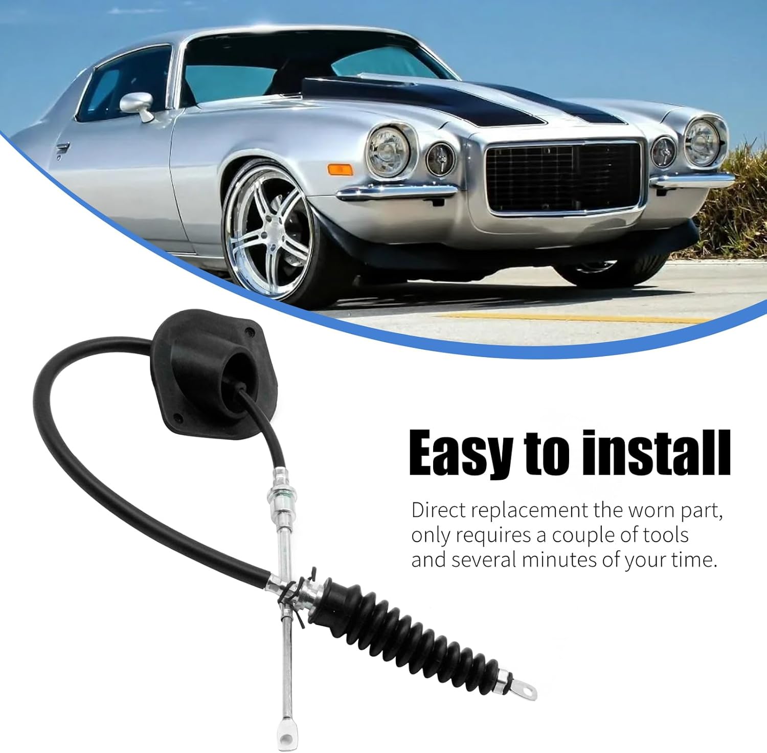 EATAKWARD 3956765 Shifter Cable Kit Turbo TH350 Transmission, Replacement for Camaro, Replacement for Chevelle, Replacement for El Camino, Replacement for Monte Carlo1968-1972