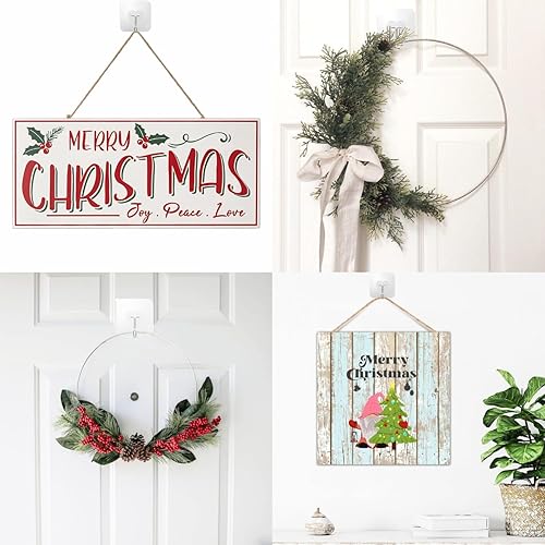 Miniatura 4 de DGYB 30 ganchos adhesivos transparentes para colgar 22 libras, ganchos de pared autoadhesivos resistentes, impermeables, transparentes, ganchos