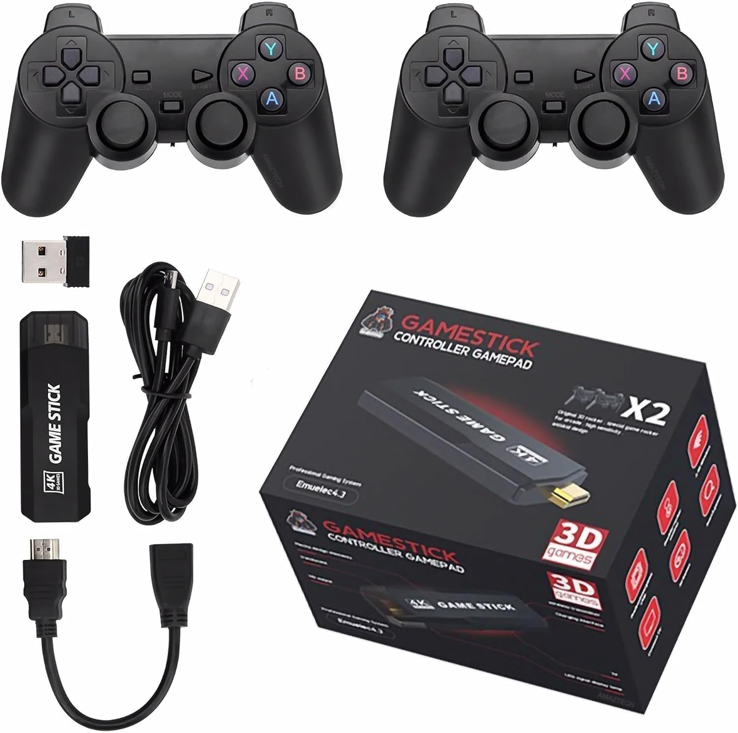 Timits Emulatore Console Retro, Console di Gioco con Controller Wireless 2.4G, 42000+ Giochi Console Retro Portatile Supporto 40+ Simulatori, Videoconsole Retro Uscita HD 4K per TV