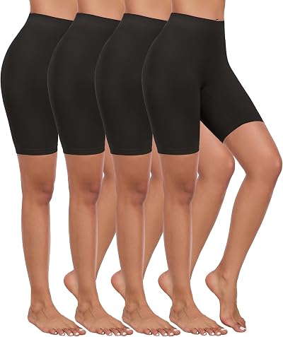 4 Pack Slip Shorts for Under Dresses Women Soft Anti Chafing Shorts