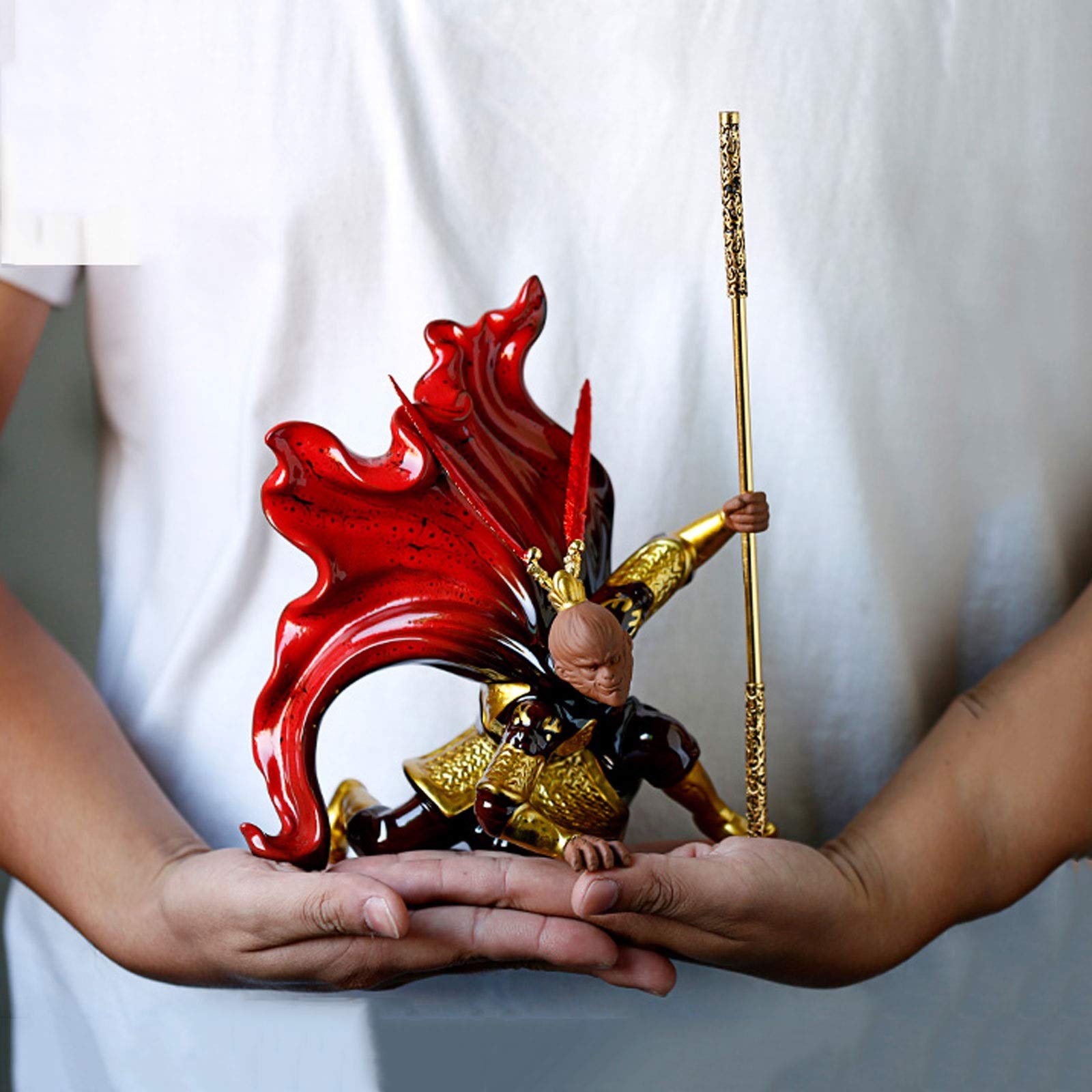 Sun Wukong Statue Decoration Figurka statua zwierząt ozdoby Qitian Dasheng Słońce Wukong Monkey King Buddhas Statua rzeźba rzemiosła dekoracje domowe Figurka Monkey King.