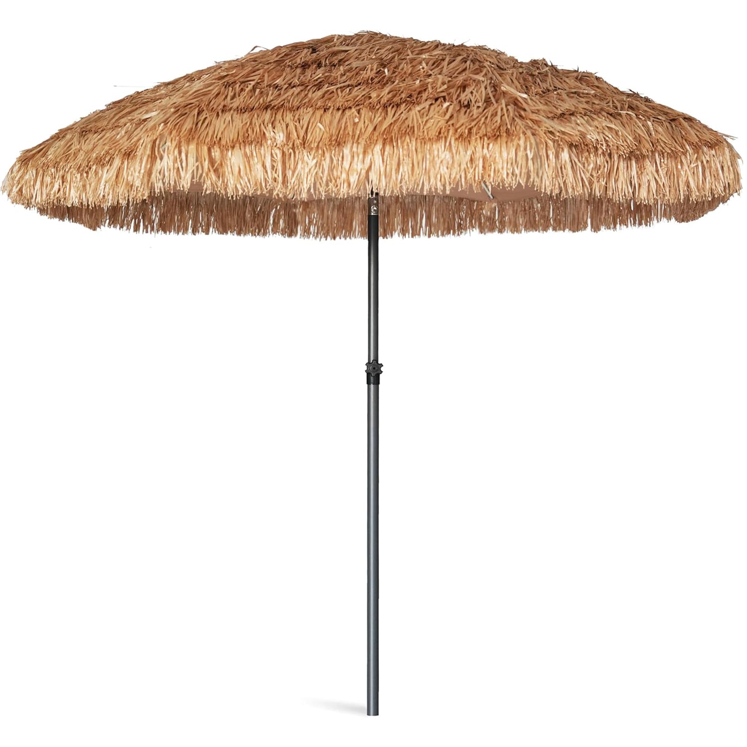 AMMSUN 7.5ft Hula Thatched Tiki Umbrella Hawaiian Style Beach Patio Umbrella 10 Ribs UPF 50+ with Tilt