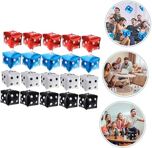 Miniatura 8 de Globos de aluminio con forma de dados de dibujos animados, 20 unidades, para fiestas de cumpleaños, decoración de noche