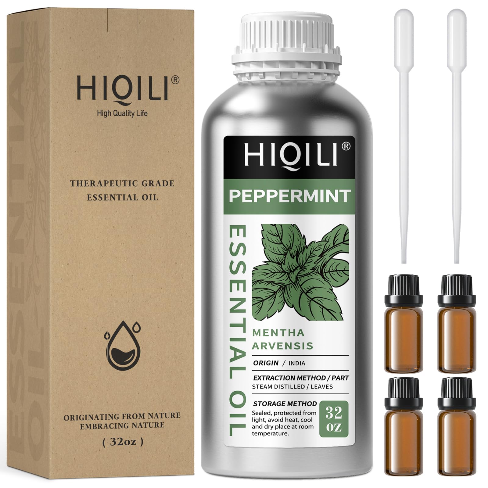 HIQILI Peppermint Essential Oil 32oz (946ml) | USA Imported Aromatherapy Oil - main product image
