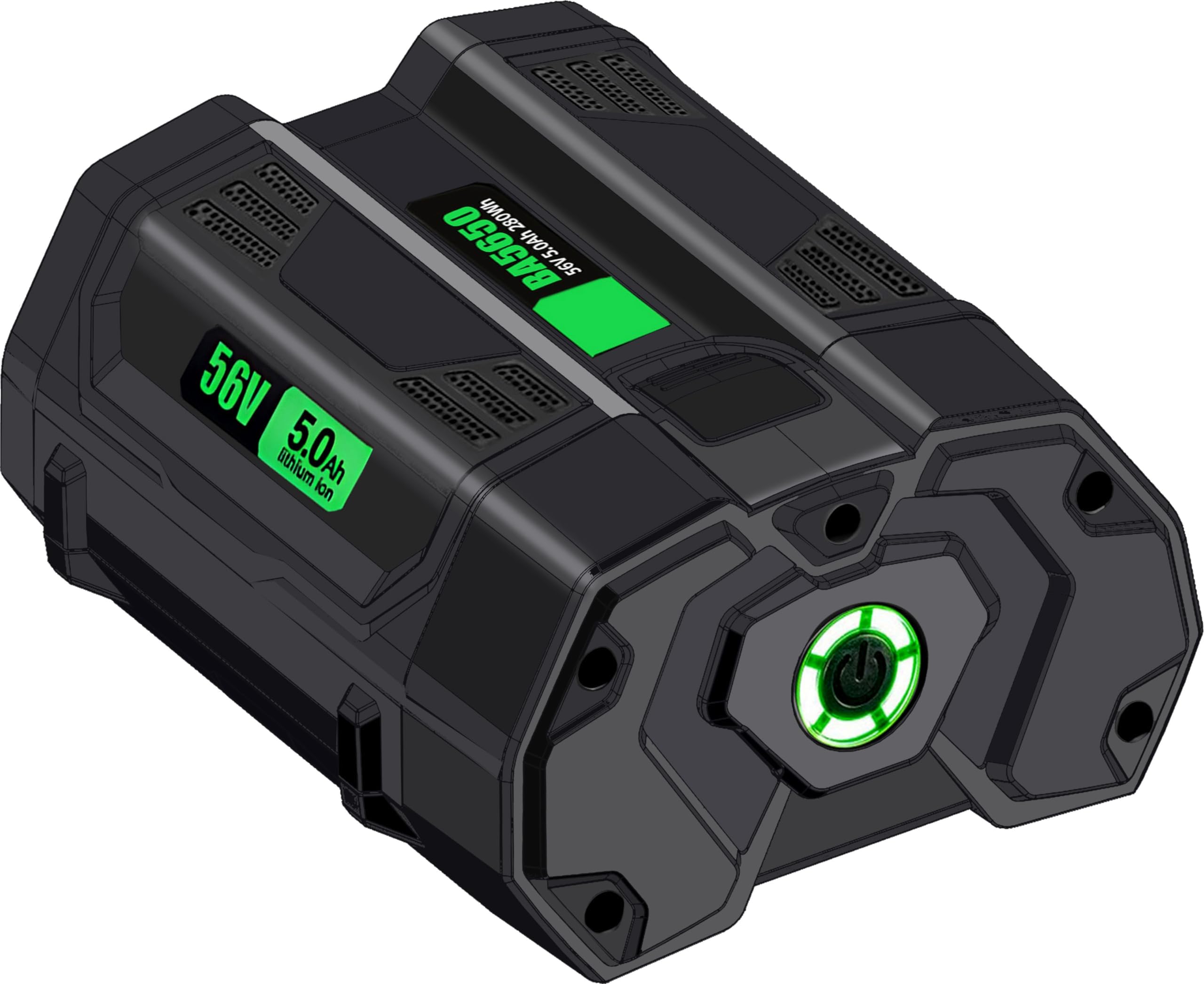 Replacement for EGO 56V 5.0 Ah Lithium Ion Battery Compatible with EGO 56V Tools BA2800 BA2800T BA4200 BA4200T BA1400 BA1400T BA5600T Cordless Power Tool CS1604 CS1804 CS1403 HT2400 LB6504